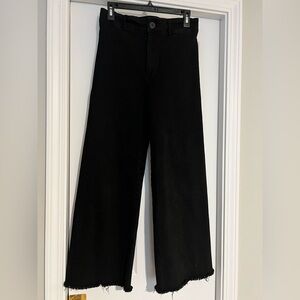 Hudson Gray Black Wide-Leg Ankle Length Women Jeans